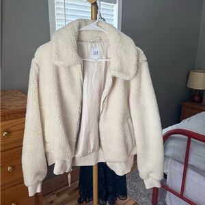 GAP Women's Off-White Teddy Jacket